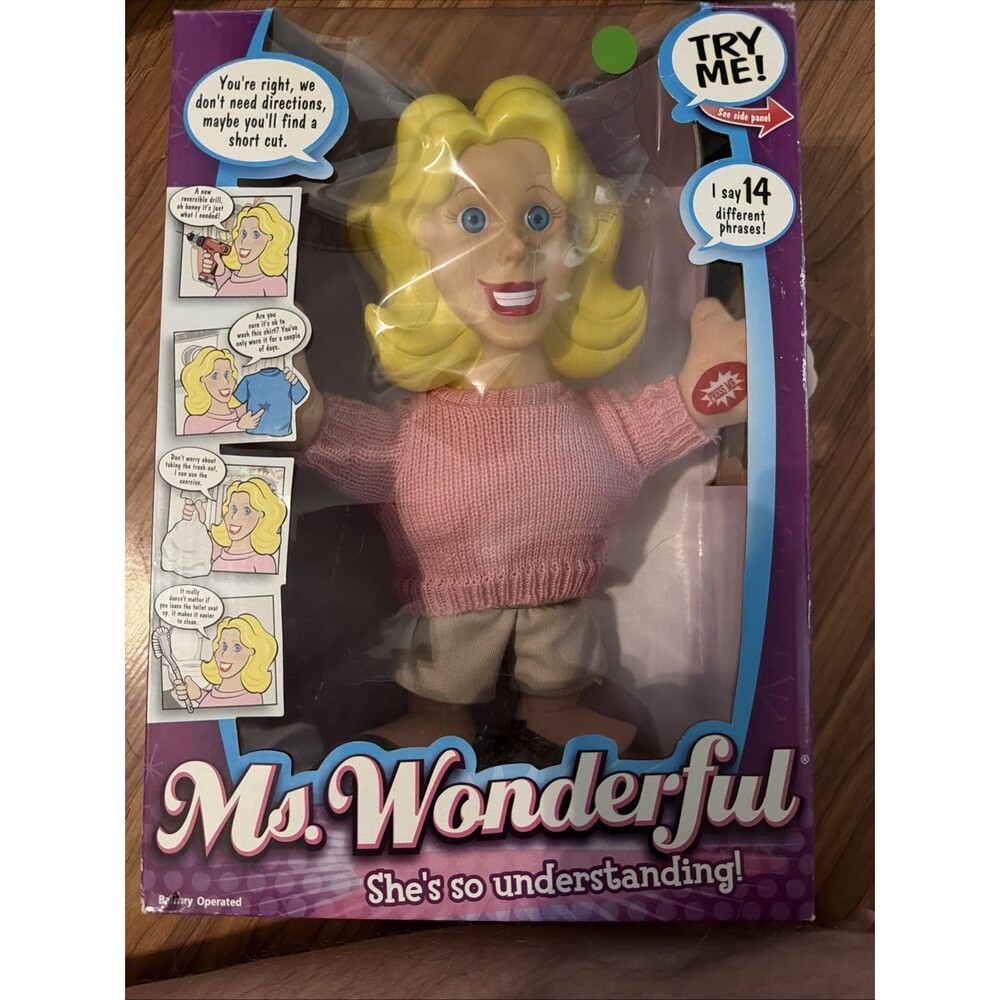 Ms. Wonderful 11" Plush Talking Doll 2003 Says 14 Phrases New In Original Box.